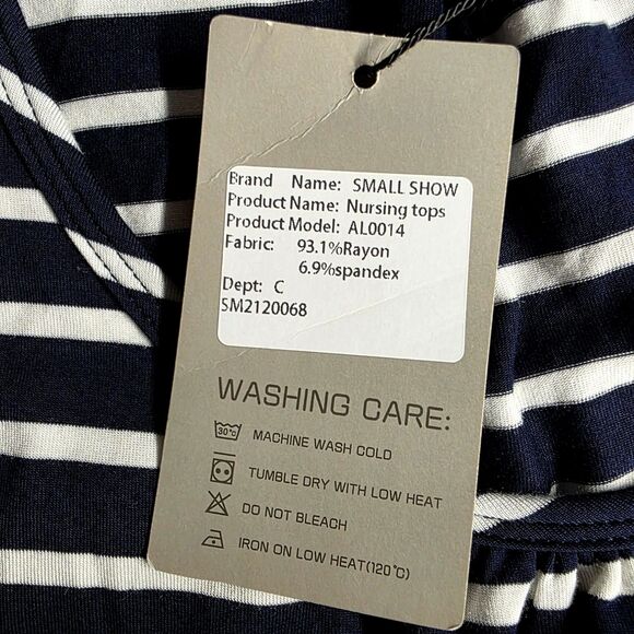 SmallShow Navy Striped Tank Top for Maternity and Nursing Size Medium - Picture 12 of 13